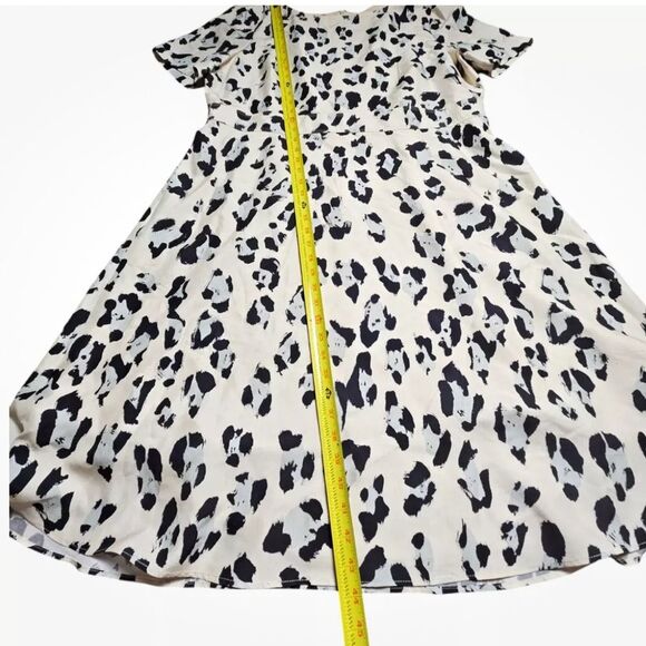 *Lafayette 148* New York 💯 SILK Amanda Print Flare Midi Dress Cheetah Womens 16 - Picture 9 of 12